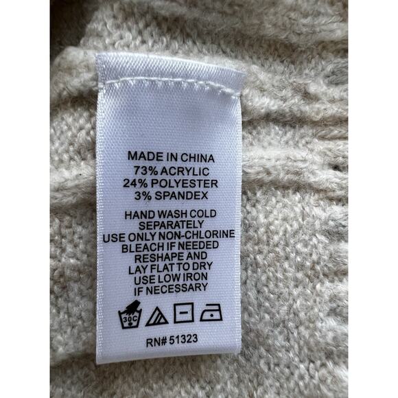 NWT Festive Embellished Sleeves Soft Sweater Women's Turtleneck Oversized Sz-S - Picture 6 of 6